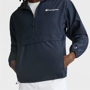 Champion Men's Dark Blue Hooded Windbreaker Jacket Size M